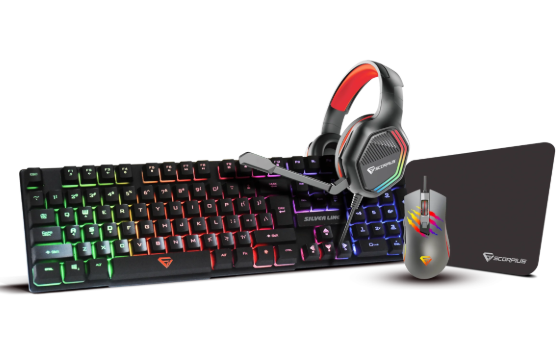 סט SCORPIUS 4-in-1 Advanced Gaming Combo Keyboard + Mouse + Headset +Mousepad, USB
