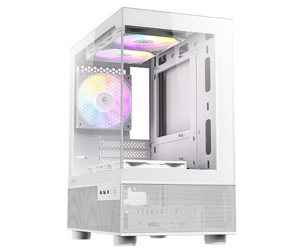 ANTEC CX200M RGB ELITE WHITE ,Tool-free, NO PSU ,5x12cm RGB , 2USB3.0, Audio & speaker