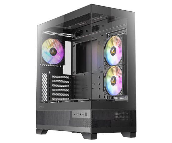 ANTEC CX700M ARGB BLACK ,Tool-free, NO PSU ,3x12cm ARGB , 2USB3.0+TYPE C, Audio & speaker