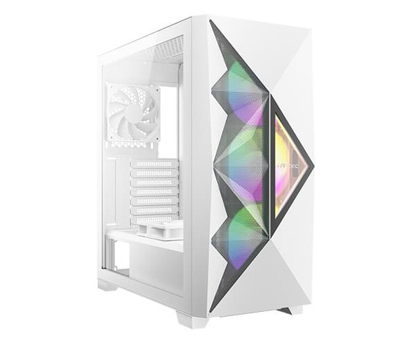 ANTEC DF800 FLUX WHITE ,Tool-free, NO PSU ,2X120mm Fan+3X120mm Fan RGB Tempered Glass side, USB2.0/3.0, Audio & speaker