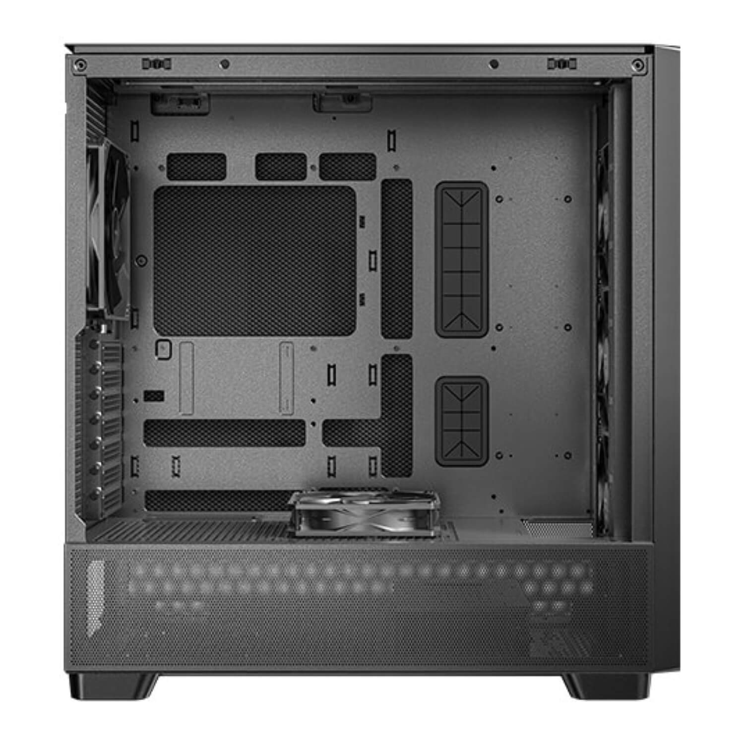 ANTEC FLUX SE BLACK ,Tool-free, NO PSU , 4X140mm +2X120mm Fan, 2USB3.0+USB3 Type-C , Audio & speaker