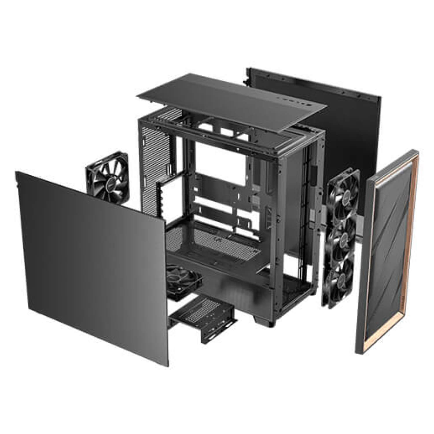 ANTEC FLUX SE BLACK ,Tool-free, NO PSU , 4X140mm +2X120mm Fan, 2USB3.0+USB3 Type-C , Audio & speaker
