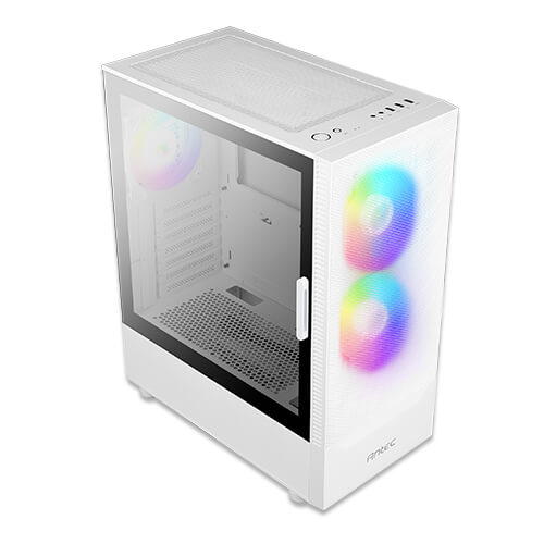 ANTEC NX410 WHITE ,Tool-free, NO PSU ,2 x 140 mm ARGB fan & 1 x 120 mm ARGB fan , 3USB2/3.0, Audio & speaker