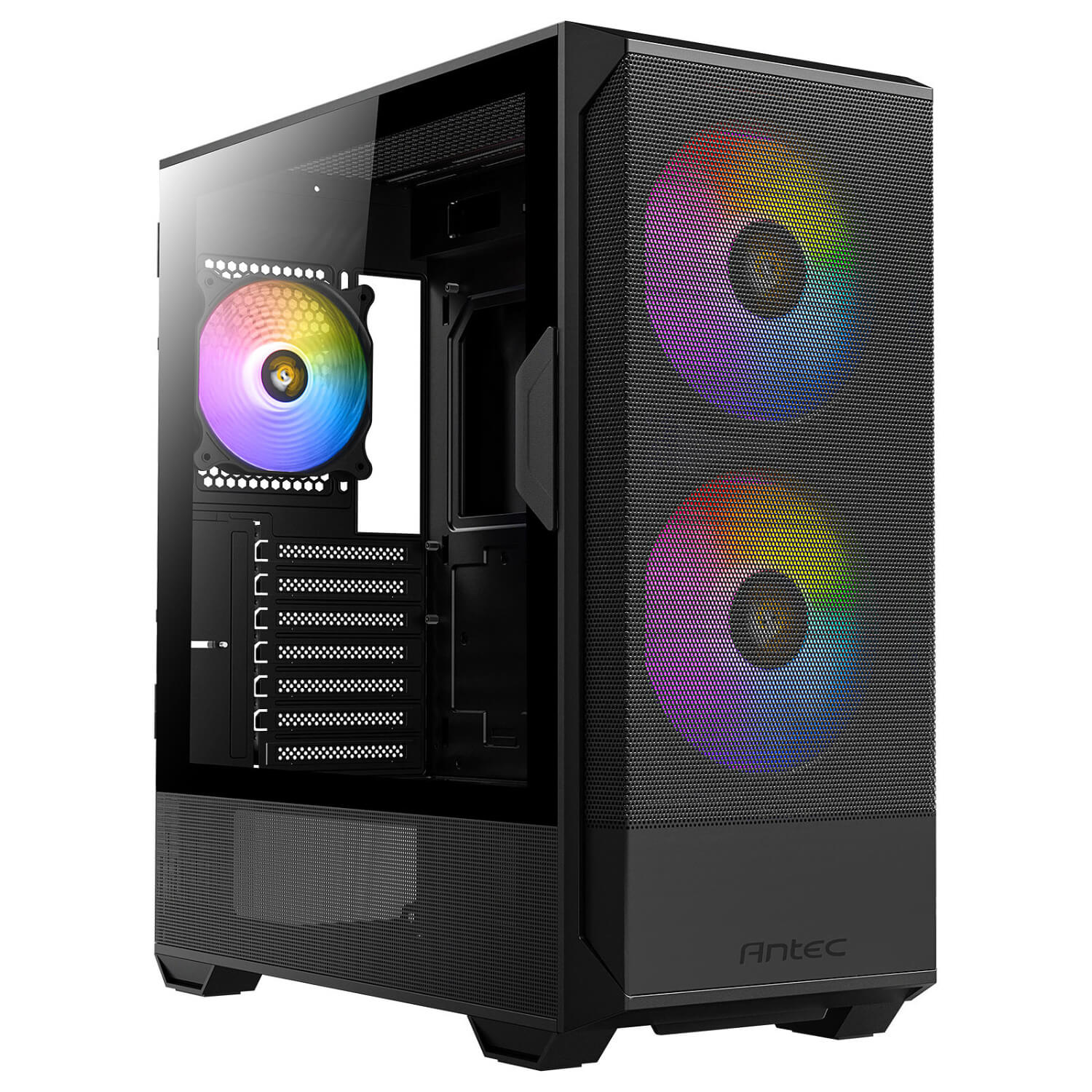 ANTEC NX416L Black ,Tool-free, NO PSU ,2 x 140 mm ARGB fan & 1 x 120 mm ARGB fan , 3USB2/3.0, Audio & speaker