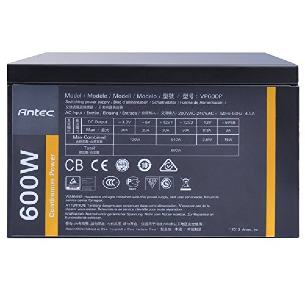 ספק כח ANTEC™ Power Supply VP-600P 600W ACTIVE PFC,SATA
