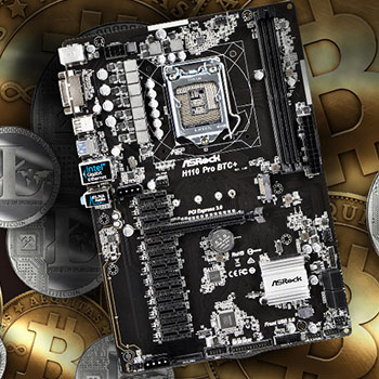 ASROCK H110 Pro BTC+ ,DualDDR4 2133/2400 ,8CH+LAN1000 ,DVI S1151