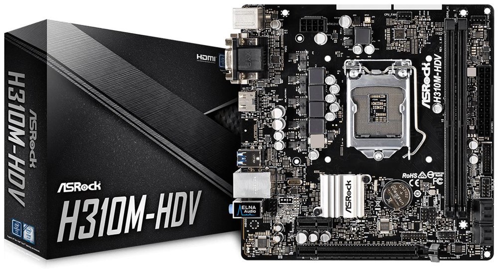 ASROCK H310 H310M-HDV ,DualDDR4 2133/2400 ,8CH+LAN1000 ,HDMI S1151