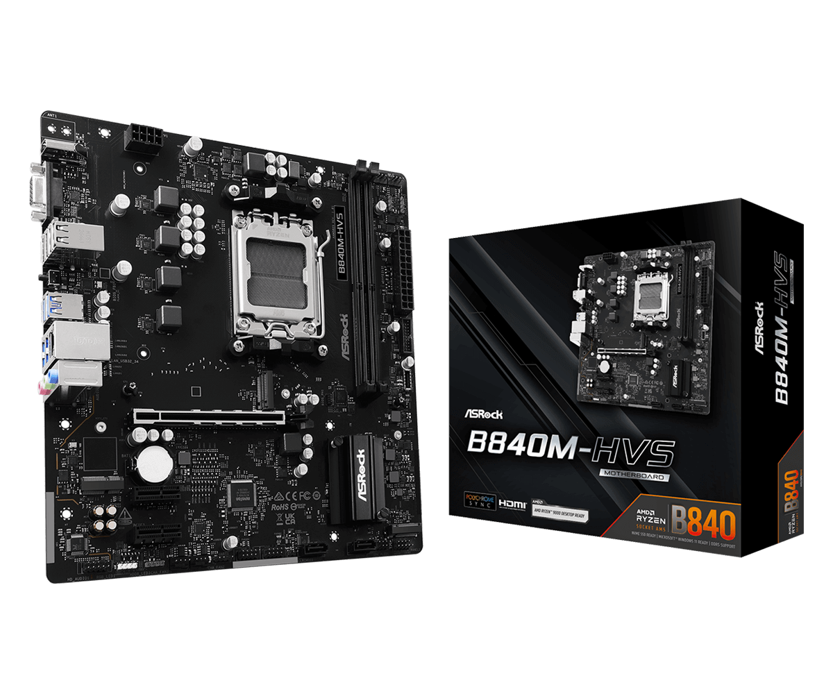 ASRock B840M-HVS , AM5,PCI-E, DualDDR5 5200 +LAN1000 HDMI