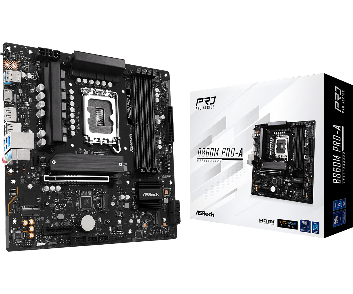 ASRock B860M Pro-A , Core™ Ultra 3/5/7/9, 2DualDDR5 6400MHZ ,2XPCI-E, 2.5GB LGA1851