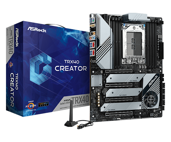 ASRock TRX40-Creator sTRX4 ,PCI-E, DualDDR4 2133/2400/2667/2933/3200 +2XLAN2.5GB+10GB
