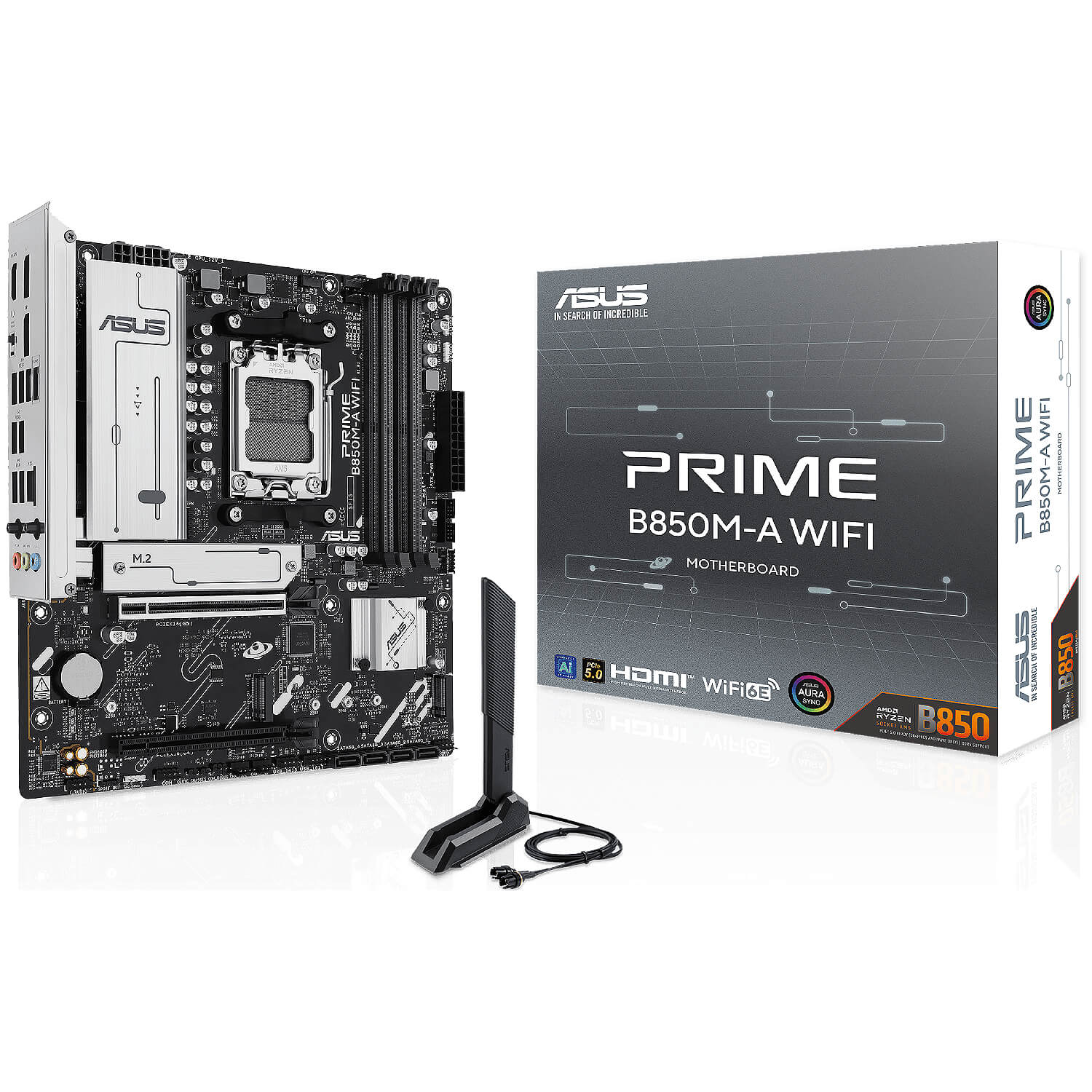 ASUS PRIME B850M-A WiFi , AM5 ,PCI-E, DualDDR5 5200 +LAN2500 HDMI