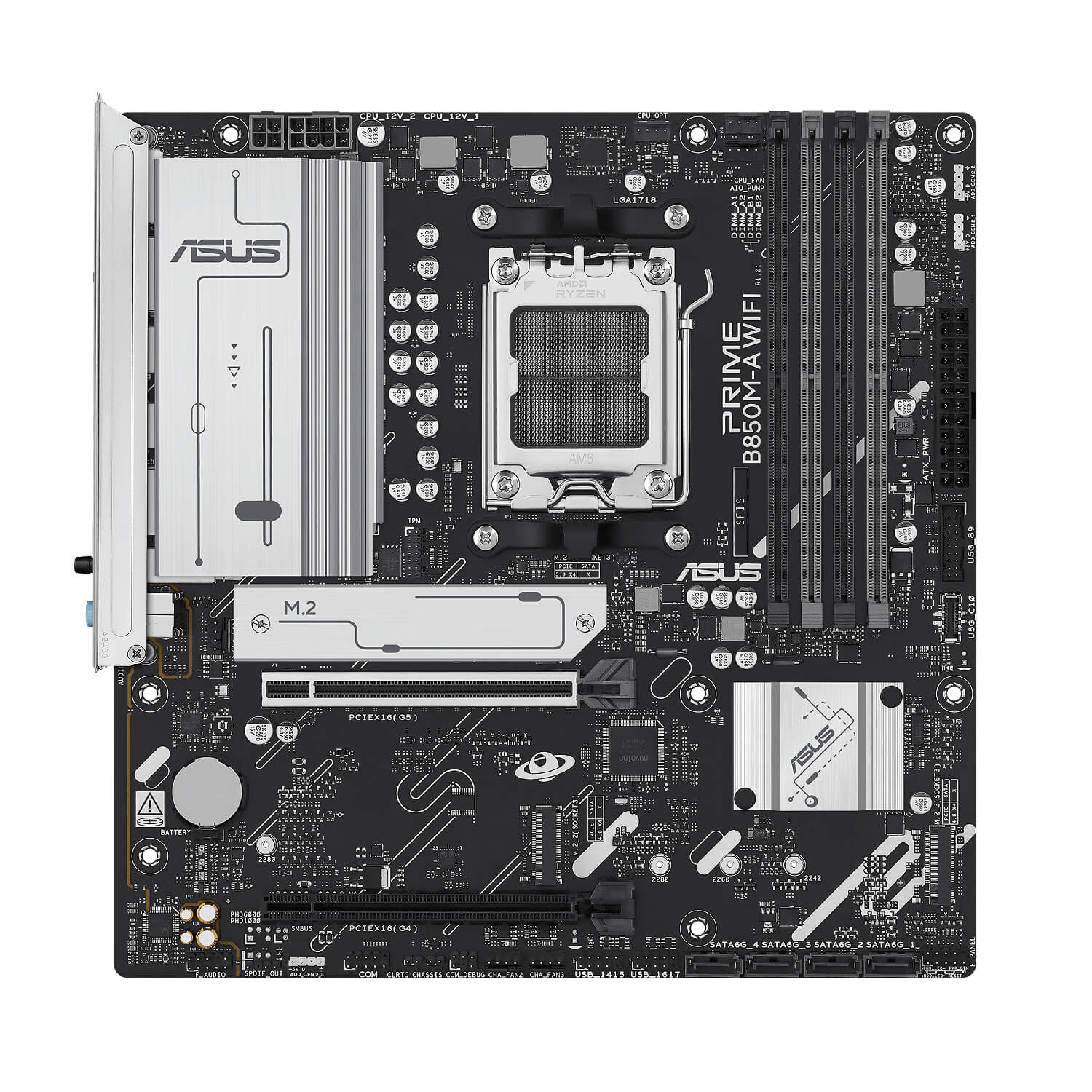 ASUS PRIME B850M-A WiFi , AM5 ,PCI-E, DualDDR5 5200 +LAN2500 HDMI