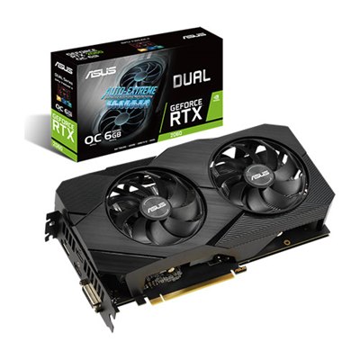 ASUS nVIDIA Geforce RTX 2060 DUAL-RTX2060-6G-EVO 6GB DDR6+ TV OUT- HDMI-out / DVI / DP, PCI-E