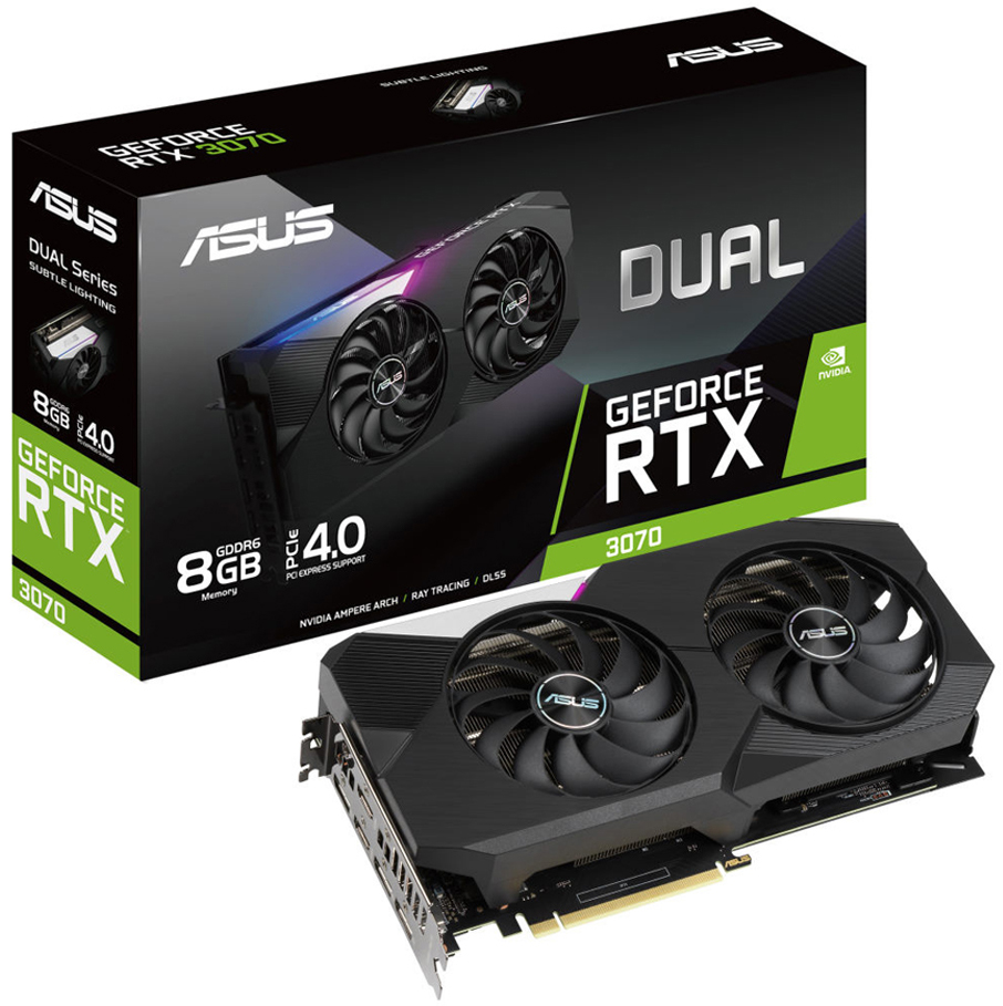 ASUS DUAL-RTX3070-8G-V2 Geforce RTX 3070 8GB / DisplayPort / HDMI, PCI-E
