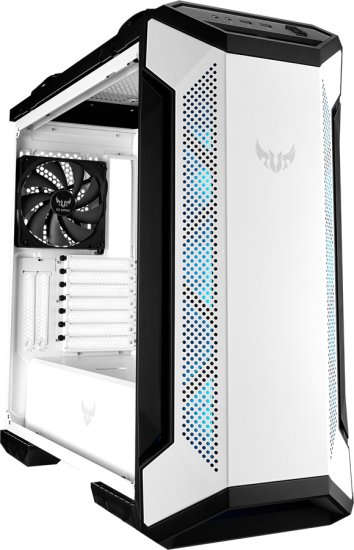 ASUS TUF Gaming GT501 White with metal front , tempered-glass side , 120 mm RGB fan, 140 mm PWM fan, USB 3.1 BLACK