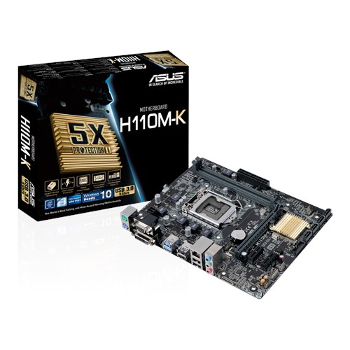 ASUS H110M-K H110 ,S1151 Core™ i3/i5/i7,DDR4 2133, PCI-E ,1GB