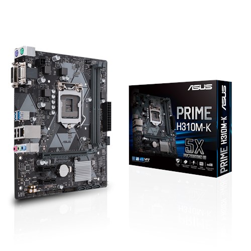 ASUS PRIME H310M-K ,DualDDR4 2133/2400/2666,8CH ,1GB ,S1151