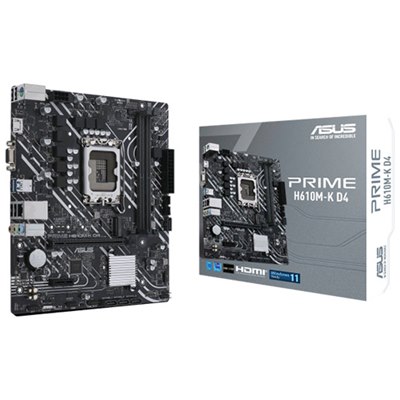 ASUS H610M-K D4 ,2DualDDR4 2133/2400/2666/2800/2933/3000/3200 ,8CH ,1GB ,HDMI S1700