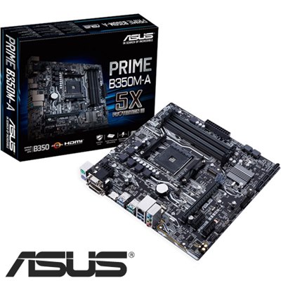 ASUS PRIME B350M-A , AM4,PCI-E, DualDDR4 2133/2400 +LAN1000 HDMI
