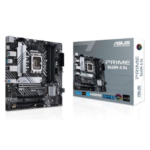 ASUS PRIME B660M-A D4 ,4DualDDR4 2133/2400/2666/2933/3000/3200 ,8CH ,1GB ,HDMI S1700