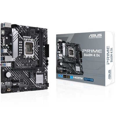 ASUS PRIME B660M-K D4 ,4DualDDR4 2133/2400/2666/2933/3000/3200 ,8CH ,1GB ,HDMI S1700