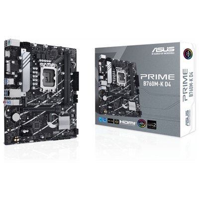 ASUS PRIME B760M-K D4 ,2DualDDR4 2133/2400/2666/2933/3000/3200 ,8CH ,1GB ,HDMI S1700