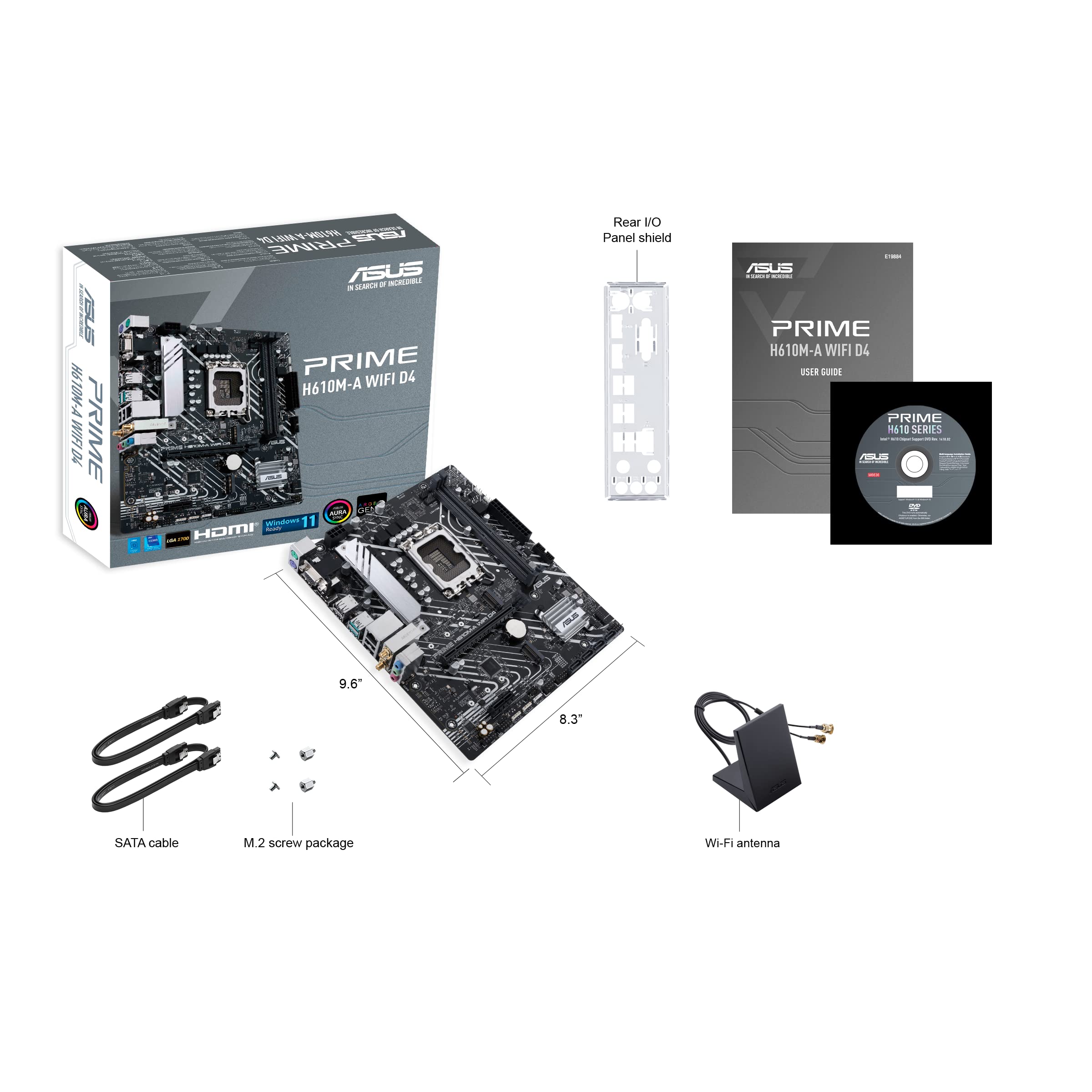 ASUS PRIME H610M-A WIFI D4 G13 ,2DualDDR4 2133/2400/2666/2800/2933/3000/3200 ,8CH ,1GB ,HDMI+DP S1700