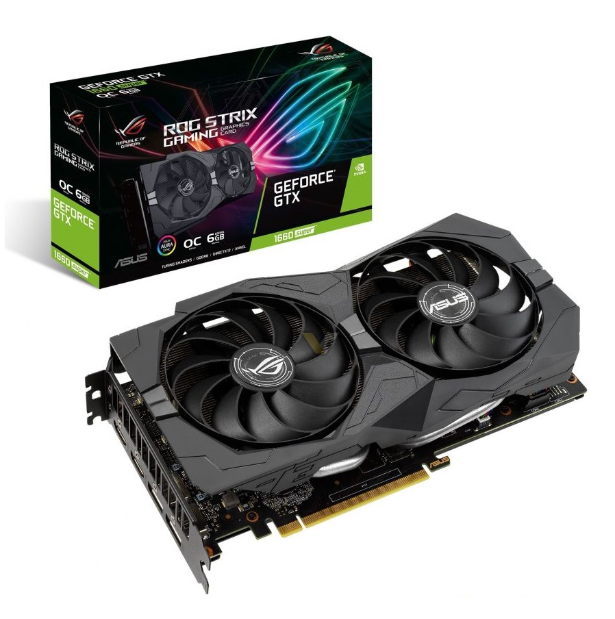 ASUS nVIDIA Geforce GTX GTX 1660 SUPER ROG-STRIX-GTX1660S-O6G-GAMING 6GB DDR6 + HDMI +DP / DVI / , PCI-E