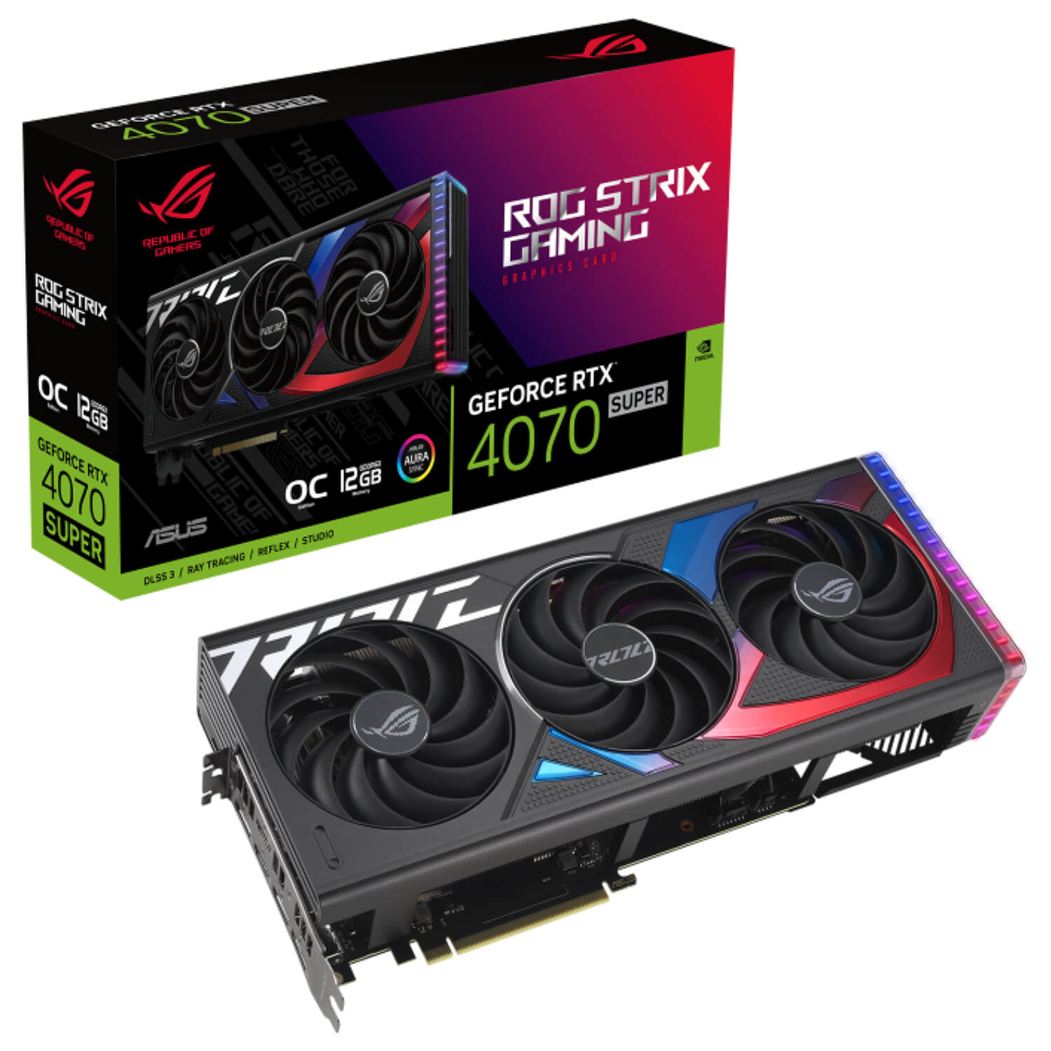 ASUS ROG STRIX RTX 4070 SUPER 12GB GDDR6X OC DisplayPort / HDMI, PCI-E