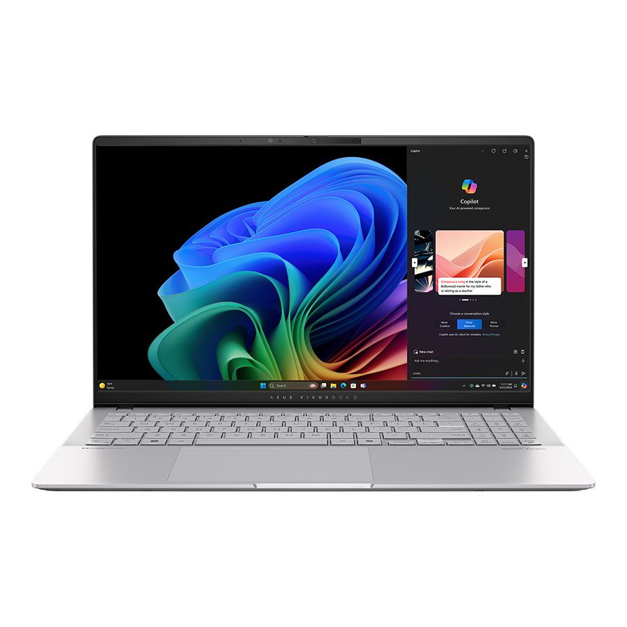 מחשב נייד ASUS Vivobook S 15 /S5507QA-15.6 3K OLED/Snapdragon® X Elite X1E-AI/32GB/1TB/WIN11 Pro/Silver/1YOS