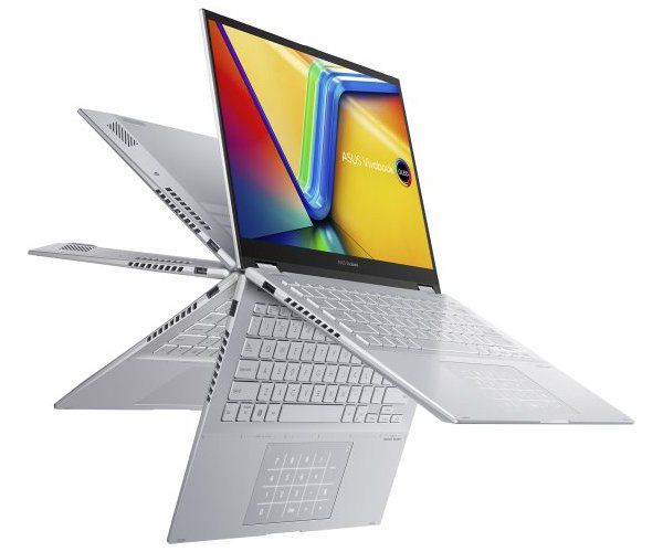 מחשב נייד ASUS Vivobook S 14 Flip OLED (TP3402) I5-13500H 8GB 512NVME OLED 3K DOS Touch