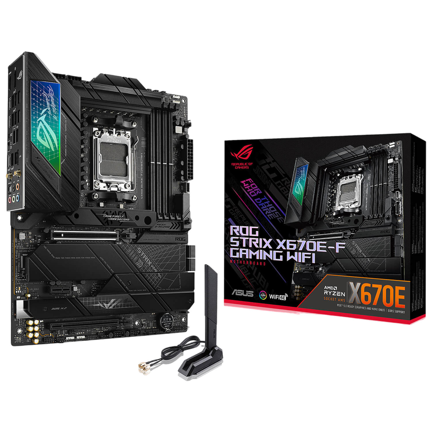 ASUS ROG STRIX X670E-F GAMING WIFI , AM5,PCI-E, DualDDR5 4800/5000/5200 +LAN1000 HDMI