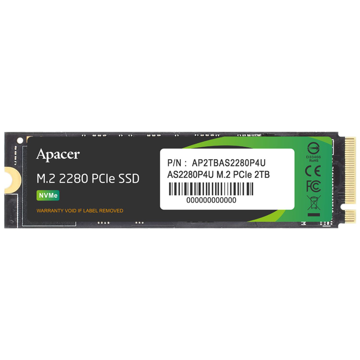 דיסק קשיח Apacer® 2.0TB M.2 PCIe Gen3 x4 SSD Bulk