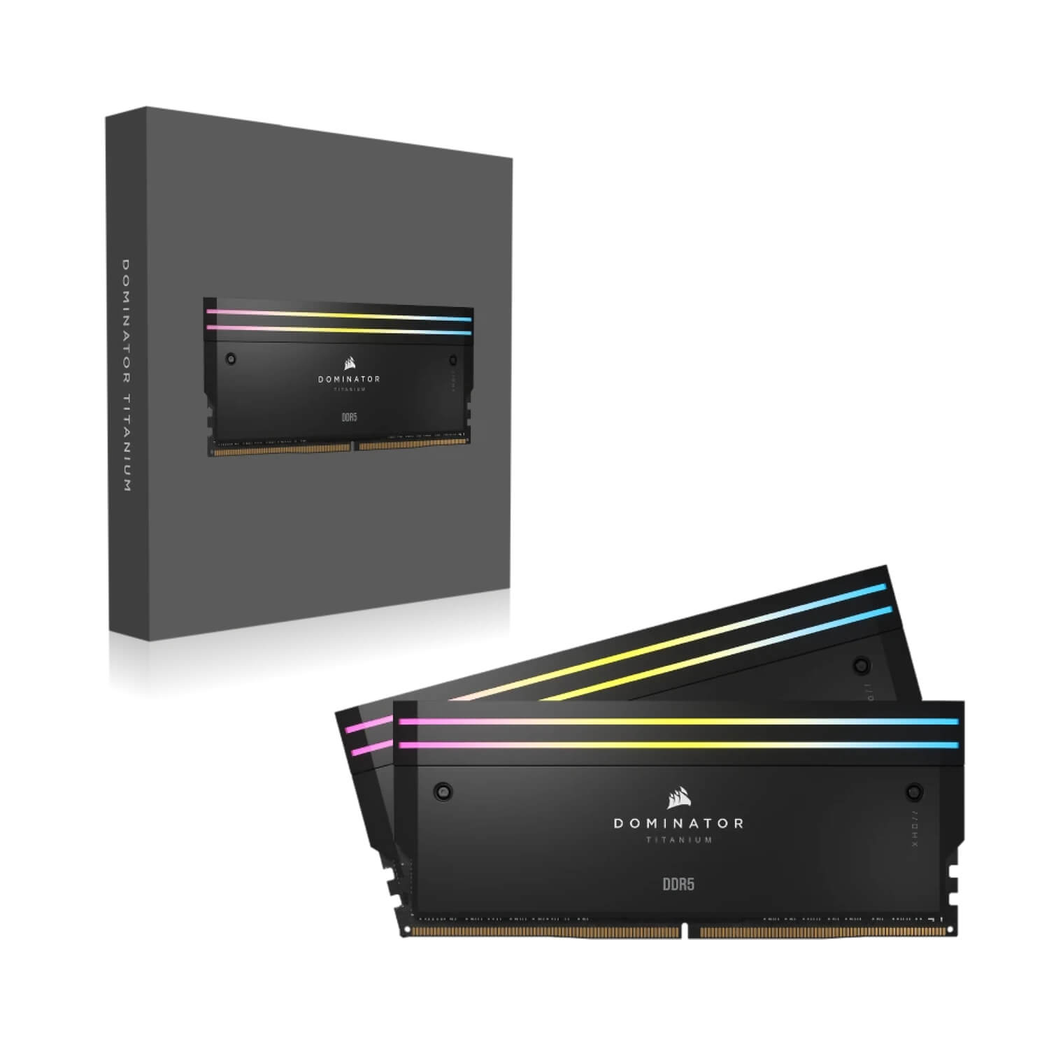 CORSAIR Dominator® Titanium RGB KIT 32GB (2x16GB) DDR5 DRAM 6000MHz C30