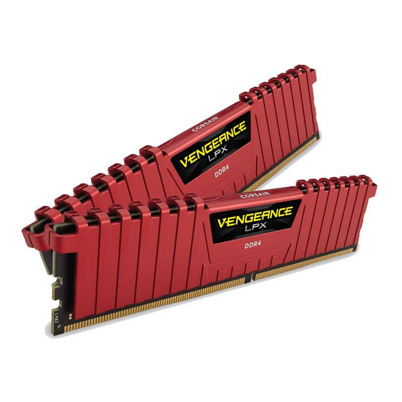 CORSAIR Vengeance® LPX Red 16GB (2x16GB) DDR4 DRAM 2400MHz C16