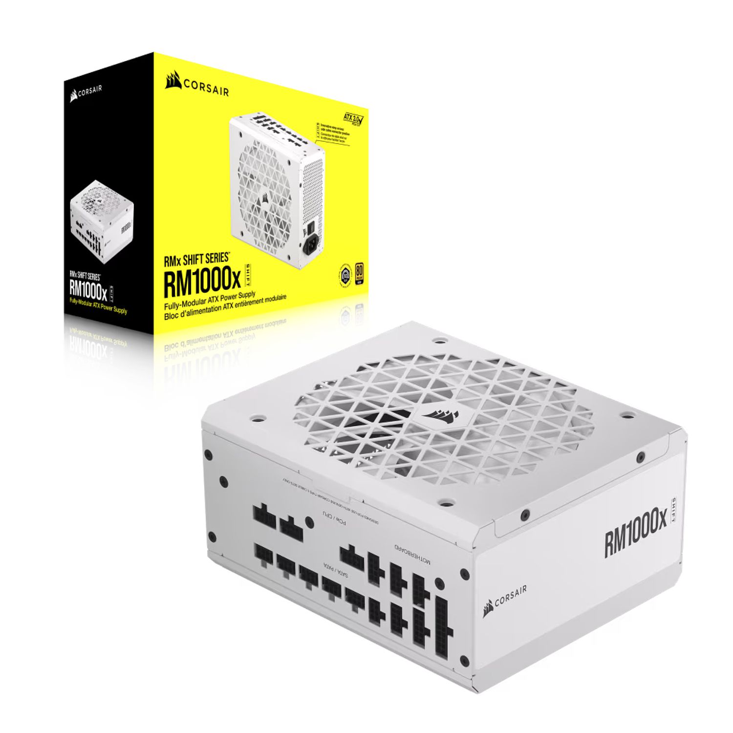 ספק Corsair PSU 1000W RM1000x SHIFT WHITE 80+ Gold Fully Modular , 2X PCI-E A.PFC