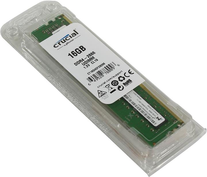 Crucial DDR4 16GB 2666MHz DDR4 Non-ECC CL19 DIMM SR x8 PC21300