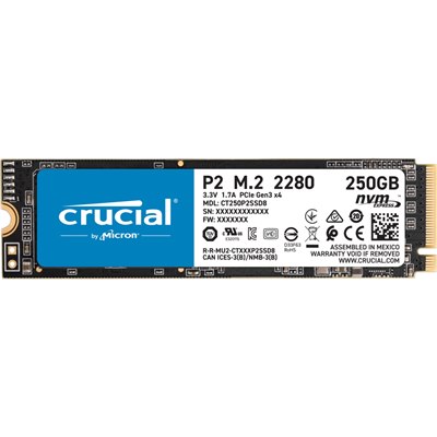 דיסק קשיח Crucial® CT250P2SSD8 M.2 P2 3D NAND NVMe 250GB SSD SATA III