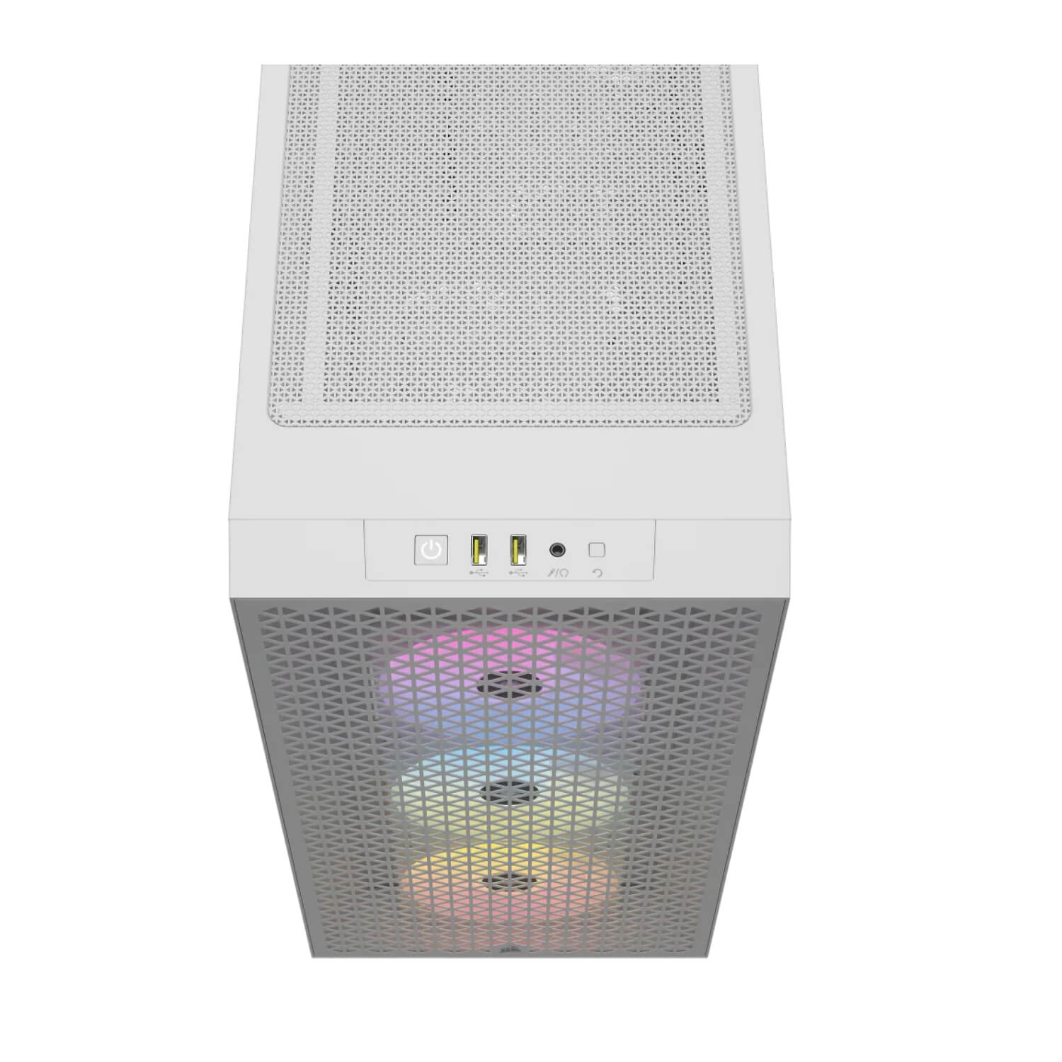 Corsair 3000D RGB Airflow Tempered Glass White ,Tool-free, no PSU, 2X 120mm FAN , USB3.0, Audio & speaker