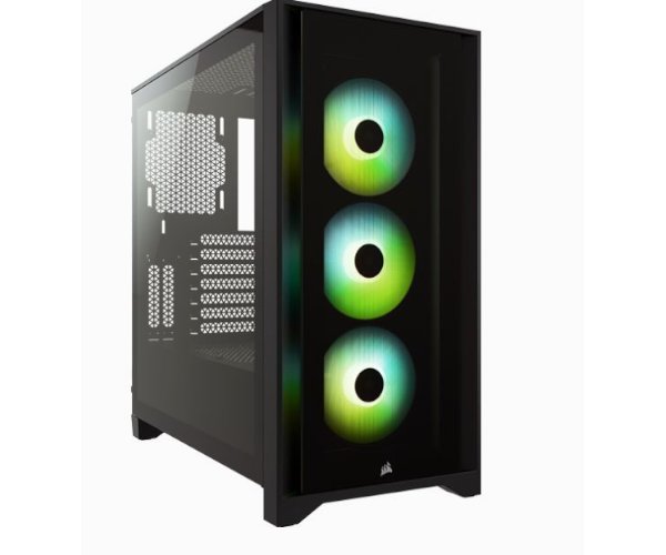 Corsair 4000X iCUE Tempered Glass Black ,Tool-free, no PSU, 3X 120mm FAN , USB3.0, Audio & speaker
