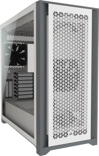 Corsair 5000D Airflow Tempered Glass White ,Tool-free, no PSU, 2X 120mm FAN , USB3.0, Audio & speaker