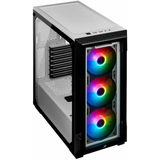 Corsair iCUE 220T RGB WHITE Midi tower,Tool-free, no PSU, 3X 120mm FAN , USB3.0, Audio & speaker