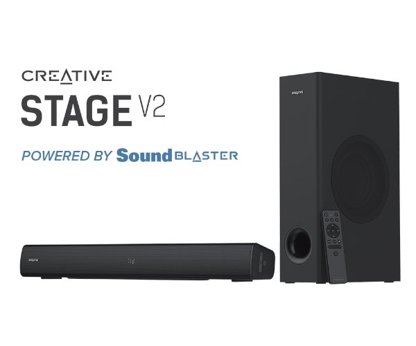 רמקולים אלחוטיים Creative 2.1 SOUNDBAR+SUBWOFER BT 5.0 160W ARC BLACK