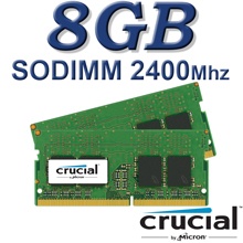 זכרון למחשב נייד Crucial SODIMM 8GB DDR4 2400Mhz 8192MB CL17