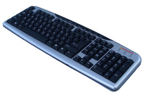 מקלדת Keyboard eng/heb, Silver and black, USB, Multimedia
