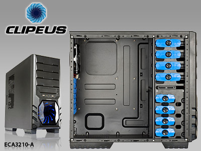 ENERMAX Clipeus ECA3210/3211 BLACK ,Tool-free,120MM/120MM Fan,+ DUST FILTER USB3.0, Audio