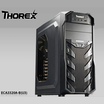 ENERMAX Thorex BLACK ECA3321A-B/U3 ,Tool-free, NO PSU,120mm Fan,+ 3G DUST FILTER USB2.0/3.0, Audio