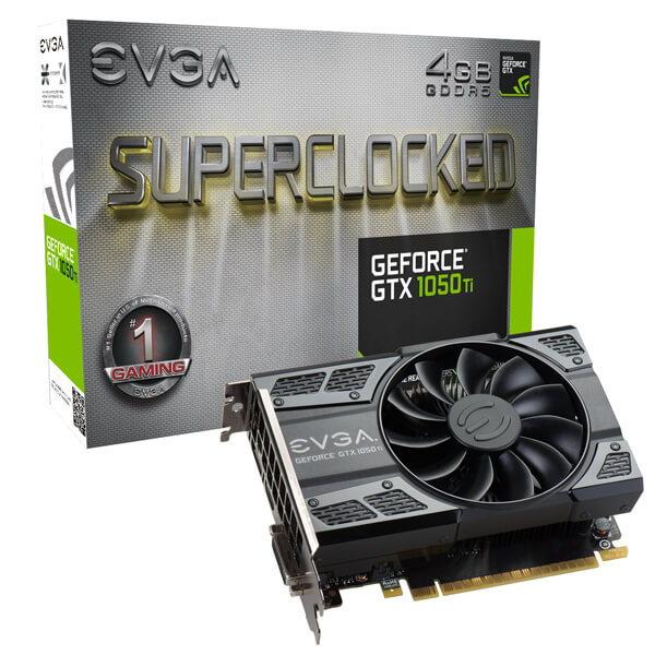EVGA nVIDIA Geforce GTX 1050TI SC GAMING, 04G-P4-6253-KR 4GDDR5 + TV OUT- HDMI/ Dual DVI, PCI-E