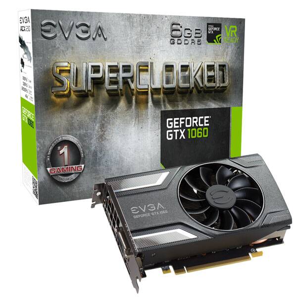 EVGA nVIDIA Geforce GTX 1060 SC GAMING, P4-6163-KR 6GDDR5 + TV OUT- HDMI/ Dual DVI, PCI-E