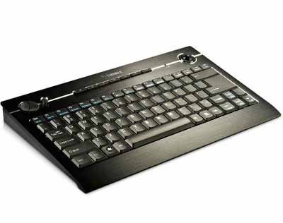 מקלדת Enermax® Aurora Wireless Aluminum Keyboard with Laser Trackball and Mouse keys, black, USB
